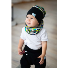  Csősapka, kraft, zöld-színes babasapka, sál