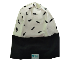  Csősapka, toll, fekete-fehér babasapka, sál