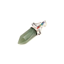 Csúcs medál fém buddha Aventurin 12x60mm medál