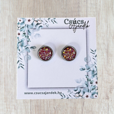 csucsajandek Druzy fülbevaló - rózsa 8mm fülbevaló