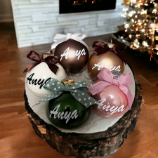 csucsajandek Névre szóló gömb-rózsaszín karácsonyfadísz