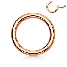 Csuklós karika kapoccsal (rosegold színű, 6mm) testékszer