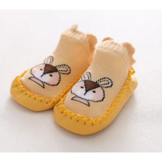  Csúszásgátlós babacipő, puha talpú babazokni - Sárga nyuszis-11 cm