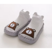  Csúszásgátlós babacipő, puha talpú babazokni - Szürke macis-12 cm gyerek cipő