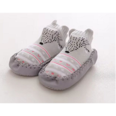  Csúszásgátlós babacipő, puha talpú babazokni - Szürke róka-14 cm