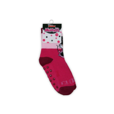  Csúszásgátlós gyerek bokazokni - Minnie egér - teliplüss- CUTE feliratos - pink-világosrózsaszín - 31-34