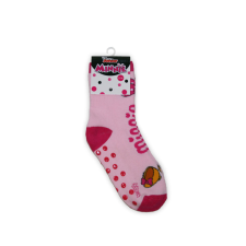 Csúszásgátlós gyerek bokazokni - Minnie egér - teliplüss- kiscipős-masnis - világosrózsaszín-pink - 23-26 gyerek cipő
