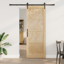 Csúszóajtó hardverszettel 78x211 cm Szilárd fenyő építőanyag