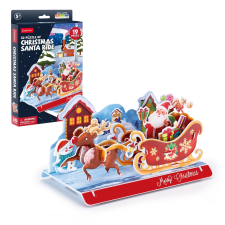 Cubic Fun CubicFun 3D puzzle Mikulás szán, 19 darabos puzzle, kirakós