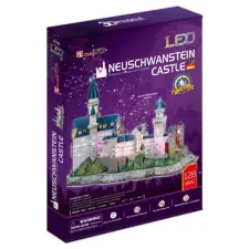  CubicFun Neuschwanstein Castle LED Light 3D Puzzle L174h puzzle, kirakós