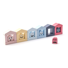  Cubika Pastel színes házikók – fa építőkészlet, 30 darab fajáték