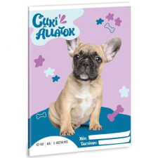 Cuki állatok füzet - 3. osztályos vonalas - 12-32 - francia bulldog füzet