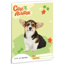 Cuki állatok kockás füzet A5 - 27-32 - Corgi kutyás füzet