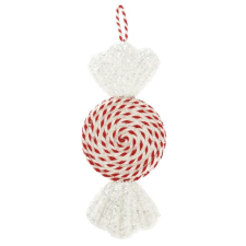  Cukorka spirál mintás, óriás, akasztós, flitteres 32x12x6 cm dekorációs kellék