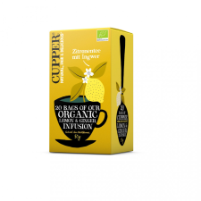 Cupper bio lemon&ginger citrom-gyömbér gyümölcstea 20db 50 g tea