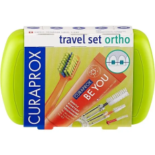 Curaprox Travel Set Ortho, zöld fogkefe