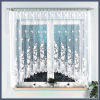 Curtain EDYTA, bordűrös virágmintás, fehér jacquard panoráma függöny