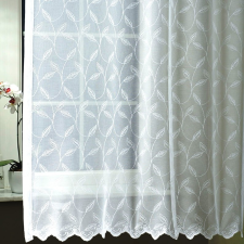 Curtain Jacquard csipke függöny anyag, modern leveles mintával, 280 cm magas lakástextília