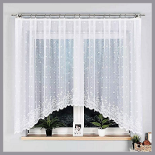 Curtain KAROLINA, apró virágmintás, fehér, jacquard panoráma függöny lakástextília