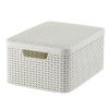 CURVER 7L Rattan hatású kosár tetővel - Törtfehér (205840)
