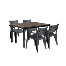 CURVER Amari 4+1 kerti bútor garnitúra szett dió-grafit kerti bútor