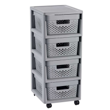 CURVER CURVER INFINITY DOTS MŰANYAG NÉGYSZINTES KOMÓD - 4X11 L - SZÜRKE papírárú, csomagoló és tárolóeszköz