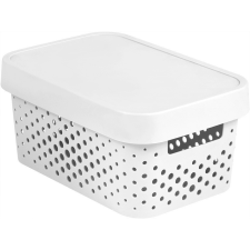 CURVER CURVER INFINITY DOTS WHITE 4,5 L MŰANYAG TÁROLÓ DOBOZ TETŐVEL - FEHÉR bútor