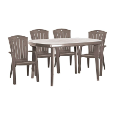 CURVER Eltorini 4+1 kerti bútor garnitúra szett cappuccino színben kerti bútor