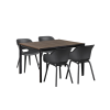 CURVER Flora 4+1 kerti bútor garnitúra szett dió-grafit