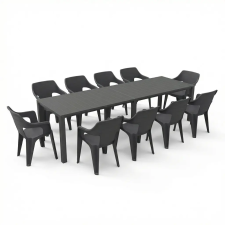 CURVER Florin 10+1 kerti bútor garnitúra szett grafit kerti bútor