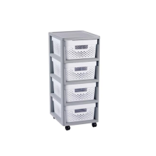 CURVER Infinity 4 fókos tároló - Fehér pöttyös bútor