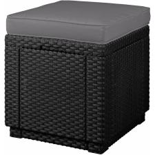 CURVER Keter Cube polyrattan kerti taburett - grafit kerti bútor