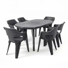 CURVER Lino 6+1 kerti bútor garnitúra szett grafit kerti bútor