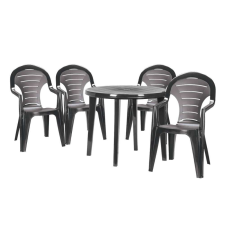 CURVER Lisbon 4+1 kerti Étkezőgarnitúra - szürke kerti bútor