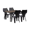CURVER Parker 4+1 kerti bútor garnitúra szett dió-grafit