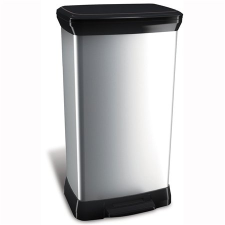 CURVER Pedálos szemetes, fémhatású, 50 l, szemetes
