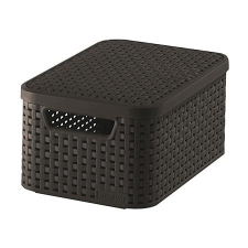 CURVER Rattan hatású kosár tetővel, 6l, barna, curver, &quot;style s&quot; bútor