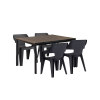 CURVER Ravello 4+1 kerti bútor garnitúra szett dió-fekete