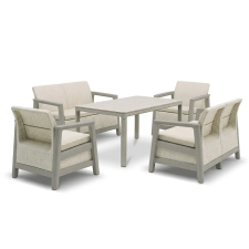 CURVER Scandi Fiesta linea duo kerti bútor garnitúra szett kavicsszürke-bézs kerti bútor