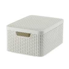 Curver STYLE M méretű rattan kosár fedéllel (18L) krém bútor