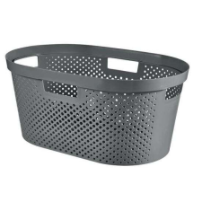 CURVER szennyes kosár, 4 fogantyú, műanyag, antracit, 40 L, 59x39x27 cm, újrahasznosított bútor