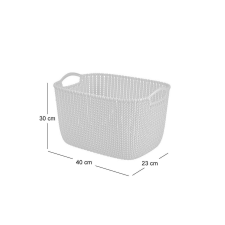 CURVER Szennyeskosár, 19 L, 40x30x23 cm, fehér, CURVER bútor