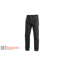 CXS Akron softshell nadrág, fekete/HV sárga/narancs láthatósági ruházat