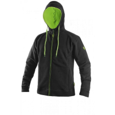 CXS Harrison Kapucnis Pulóver Fekete/Zöld - XL munkaruha