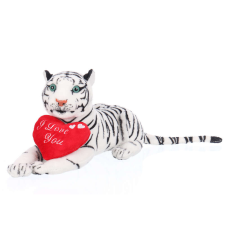  Cybil - plüss fehér tigris szívvel - 36cm plüssfigura