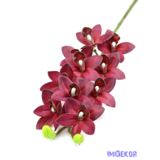  Cymbidium 10 fejes orchidea ág 73 cm - Bordó dekorációs kellék