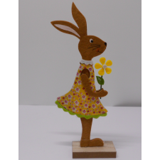  CZ70170 DEKOR ÁLLÓ NYÚL VIRÁGGAL dekorációs kellék