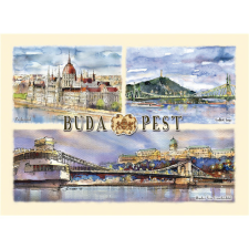  CZW.képlapB6-BU28 Képeslap B6, Budapest grafika, keretezett kép