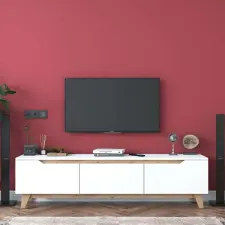  D1-2472 Tv-állvány Fehér Dió bútor