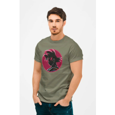  D&B Férfi/Unisex Póló AN00004 DragonBall Katonai zöld-Méret S